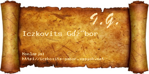 Iczkovits Gábor névjegykártya