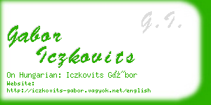 gabor iczkovits business card
